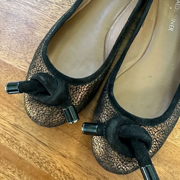 Donald J. Pliner Gracie Ballet Flat Knot Metallic Bronze Black - Picture 3 of 7